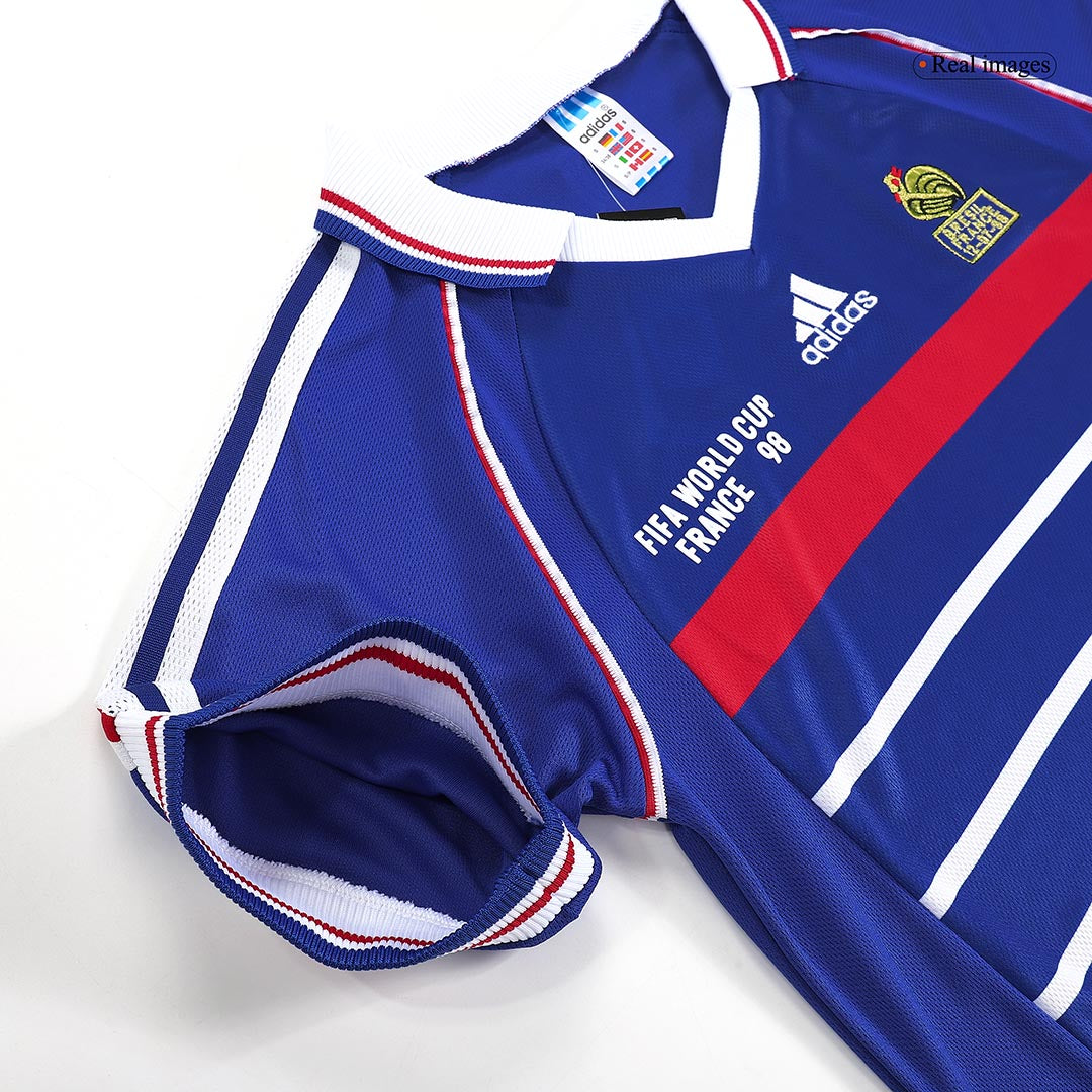 Maillot de football rétro domicile France Coupe du Monde 1998