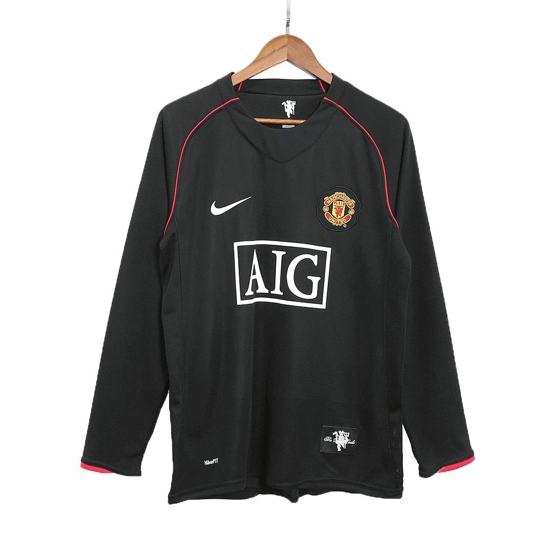 Maillot de football rétro à manches longues du Manchester United, extérieur 2007/08