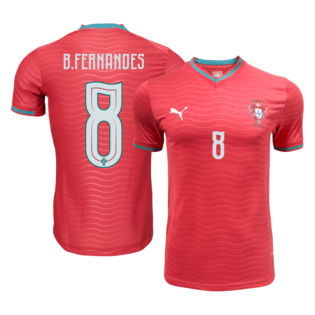 Maillot domicile Portugal pour homme, B. Fernandes #8, Coupe du Monde 2026 - Coupe ajustée