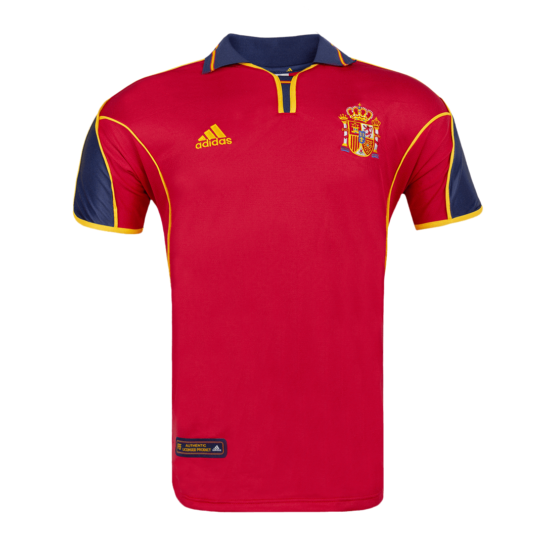 Maillot de football rétro domicile de l'équipe nationale espagnole de l'an 2000