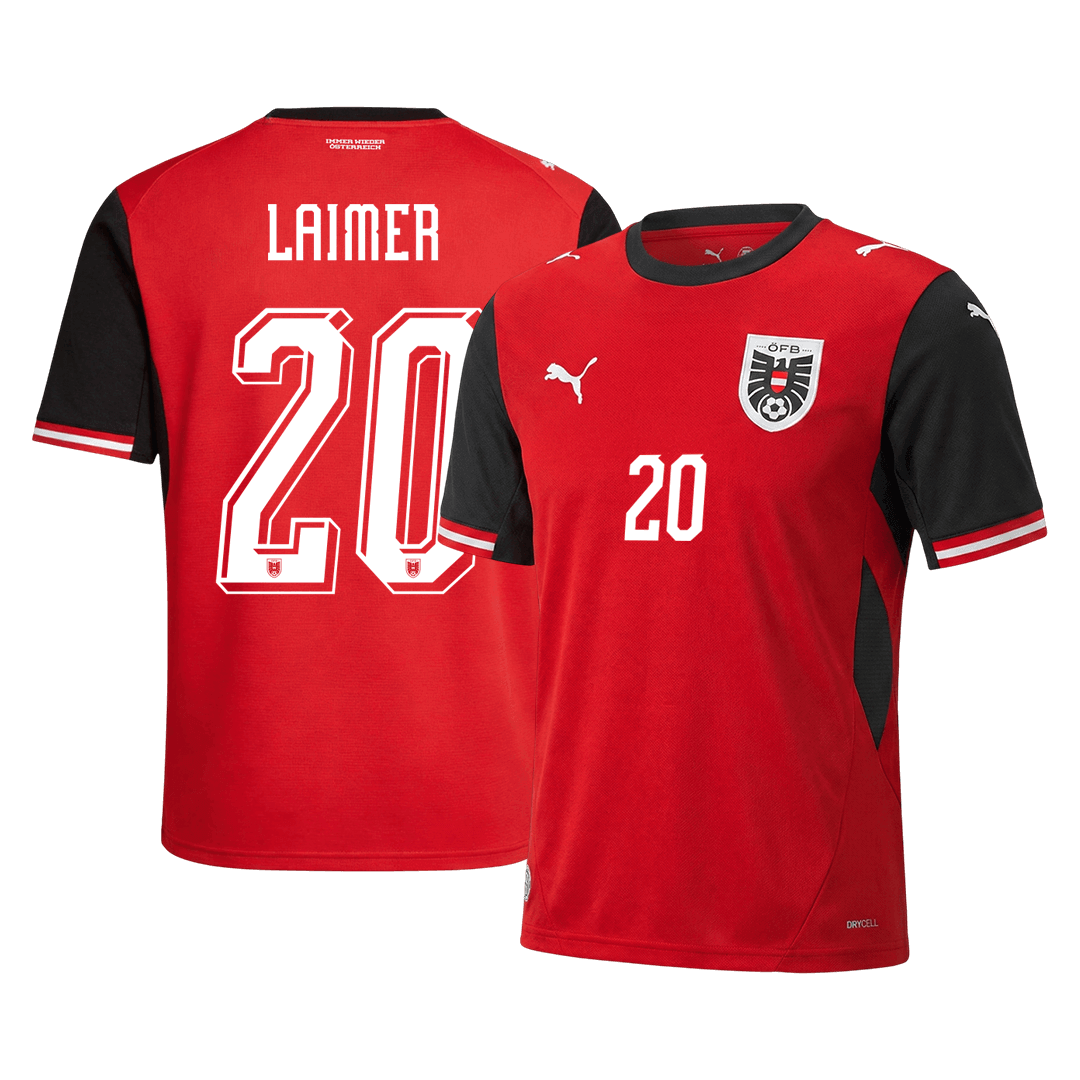 Maillot domicile autrichien LAIMER pour homme, numéro 20, Coupe du Monde 2026