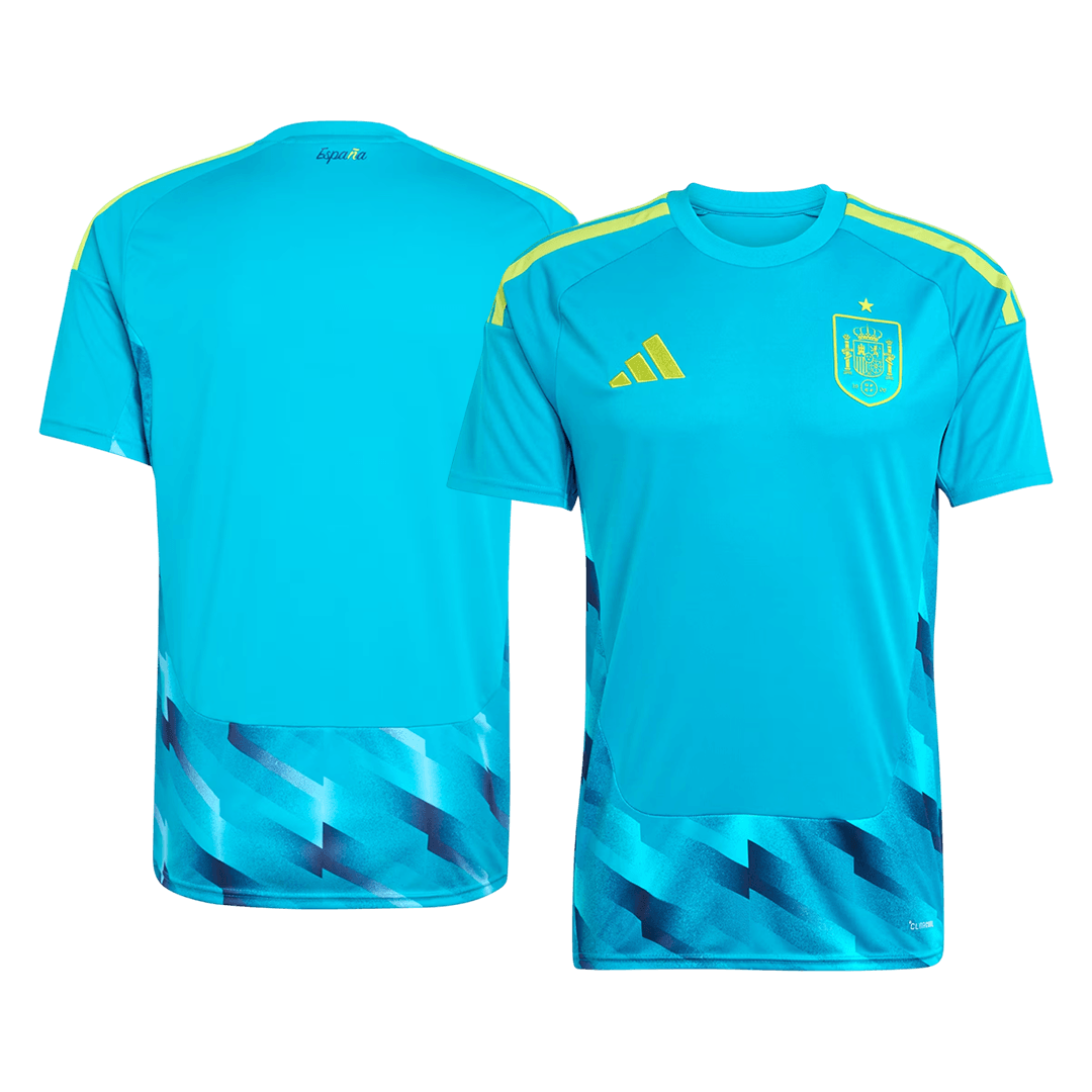 Camiseta de portero de España para el Mundial 2026, color azul.