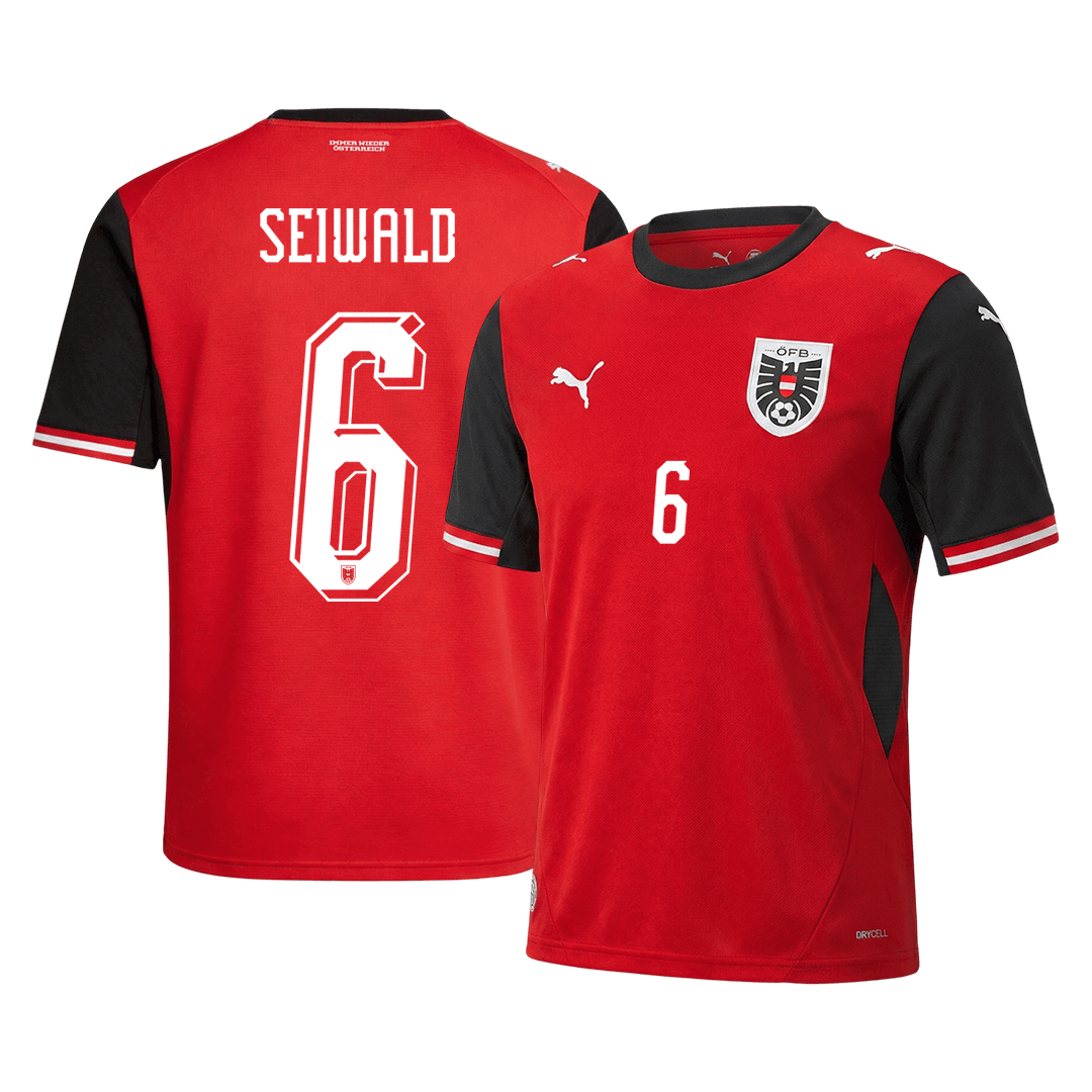 Maillot domicile Autriche SEIWALD homme, numéro 6, Coupe du Monde 2026