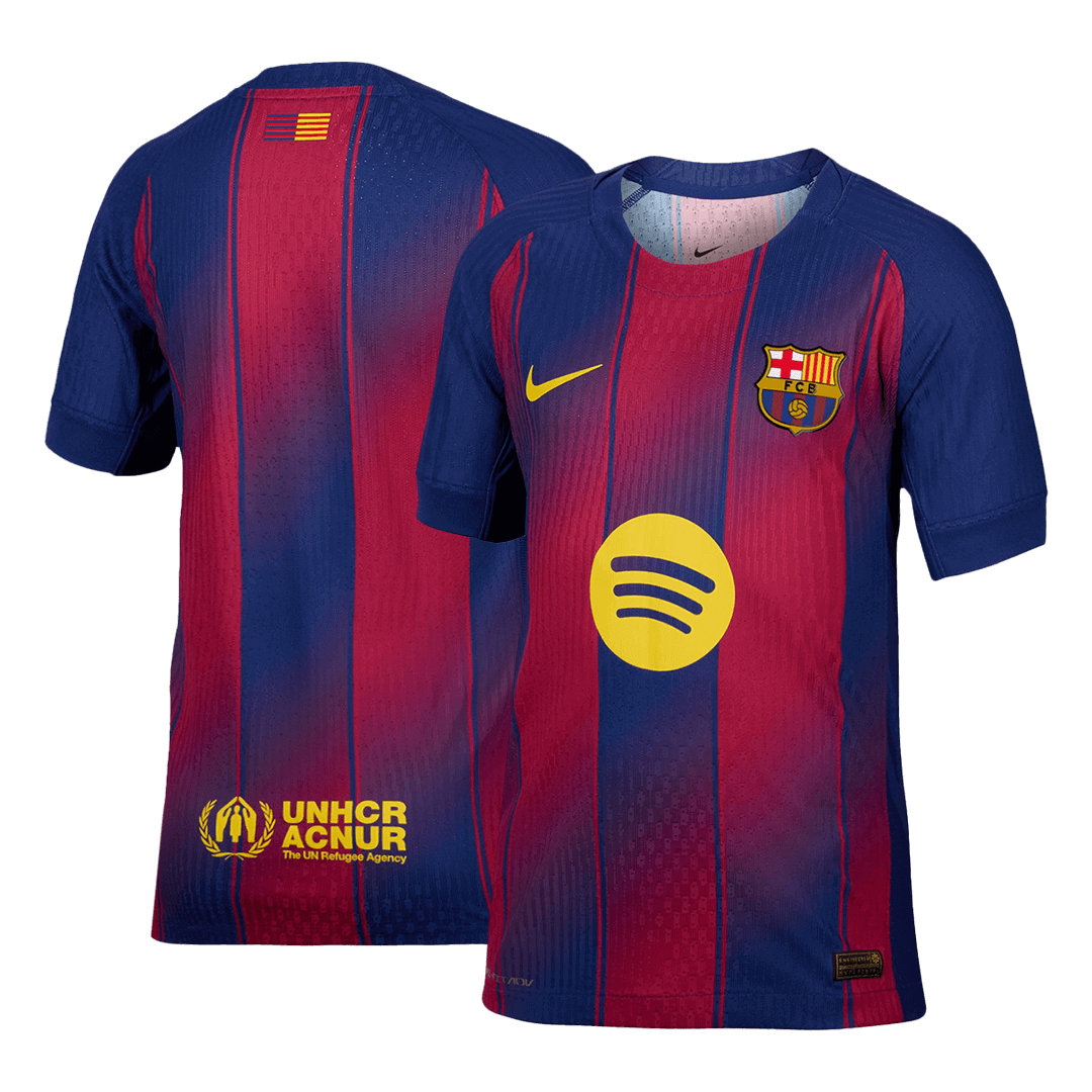 Maillot de football domicile authentique de Barcelone 2025/26, rouge et bleu