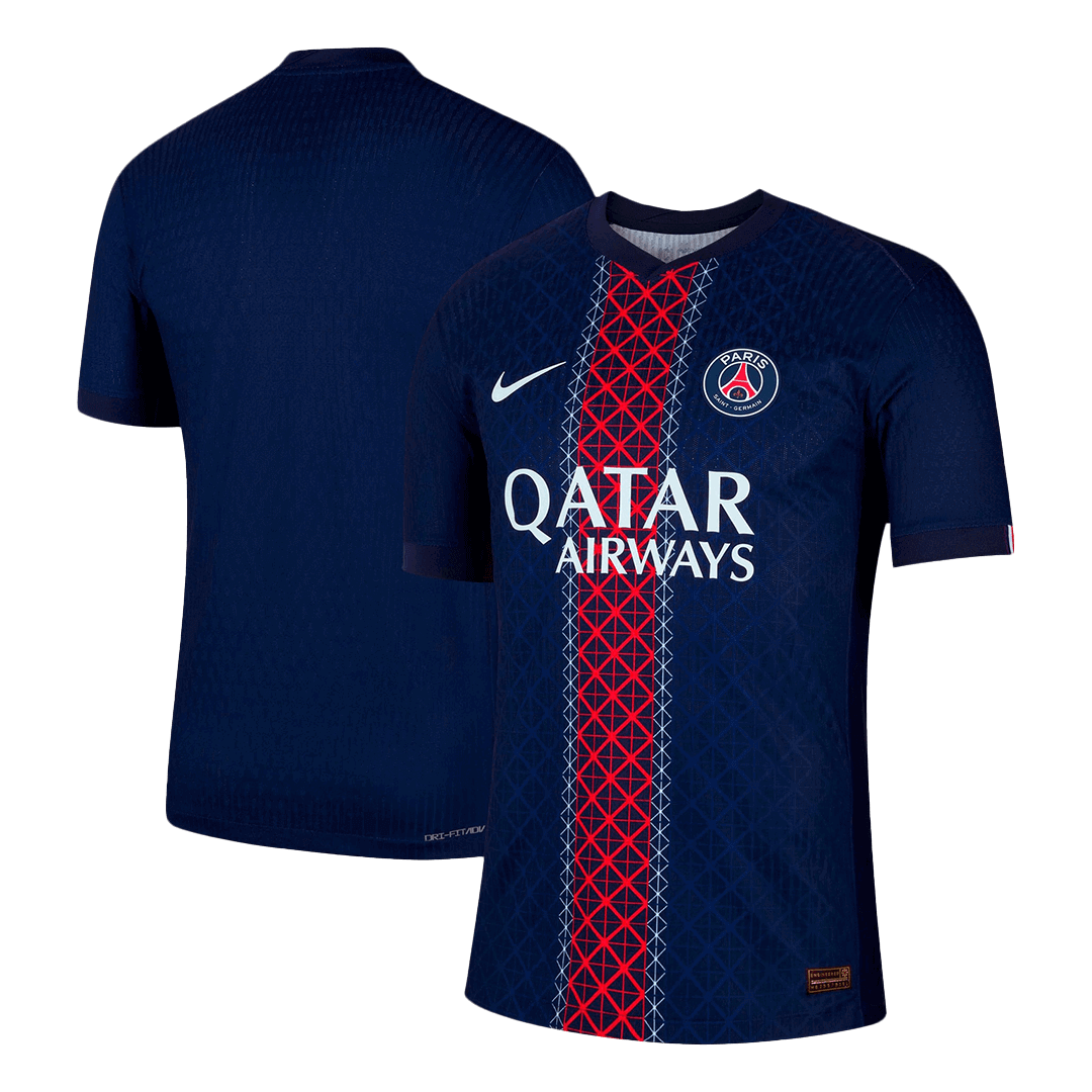 Maillot de football domicile authentique du PSG 2025/26 bleu marine