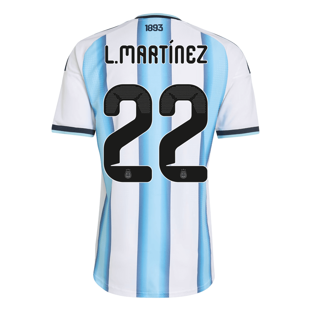 Maillot domicile Argentine pour homme, L. MARTÍNEZ #22, Coupe du Monde 2026 - Coupe slim