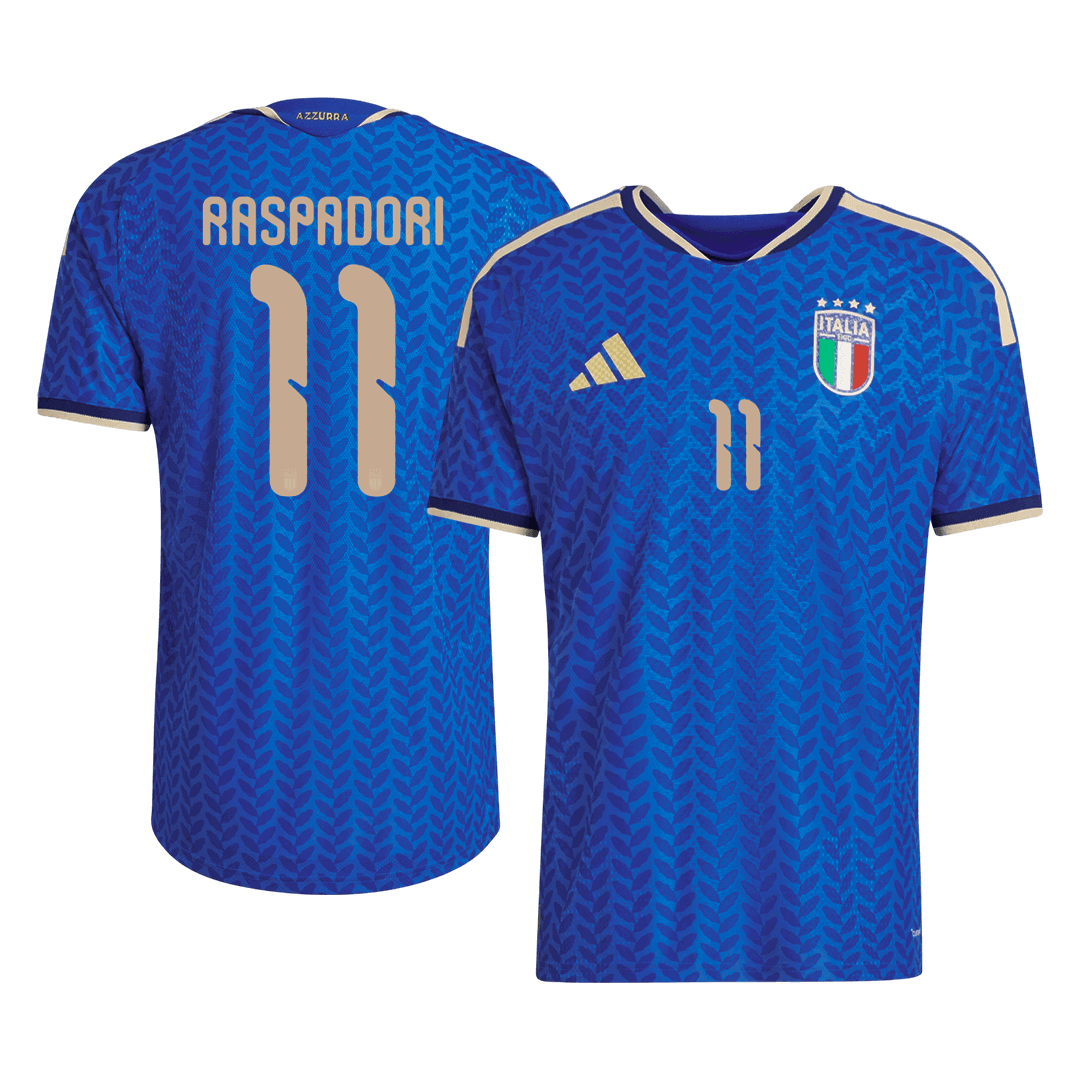 Maillot domicile Italie pour homme RASPADORI #11 Coupe du Monde 2026 - Coupe ajustée