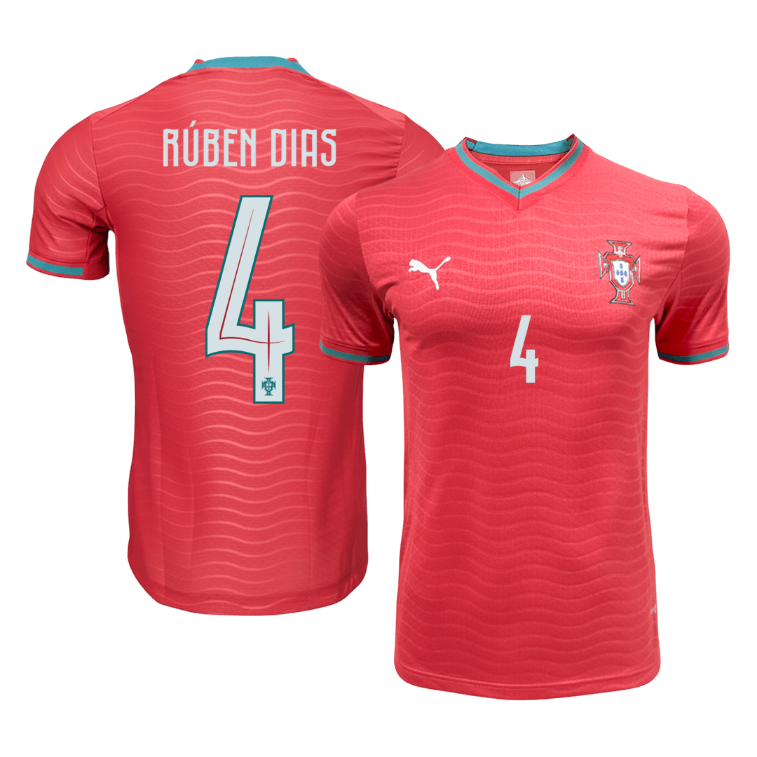 Camiseta Portugal RÚBEN DIAS #4 Local para hombre Versión Copa Mundial 2026 - Corte ajustado