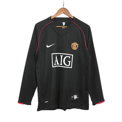Camiseta de fútbol retro de manga larga de visitante del Manchester United 2007/08