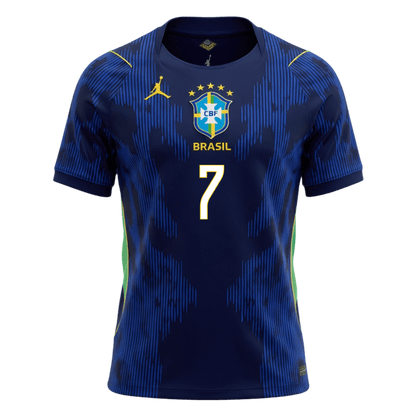 Camiseta de visitante de Brasil VINI JR para hombre, número 7, Copa del Mundo 2026