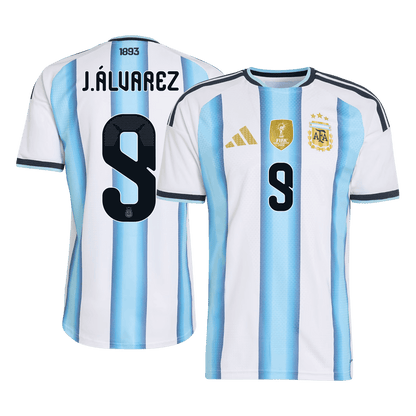 Camiseta de local de Argentina J. ÁLVAREZ #9 para hombre, Copa Mundial 2026 - Ajuste entallado