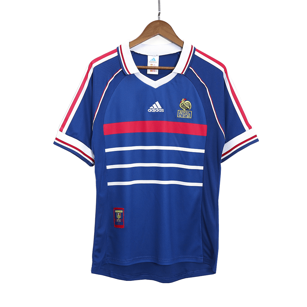 Camiseta retro de fútbol local de Francia 1998