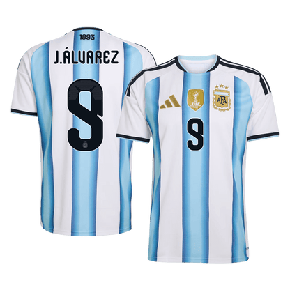 Camiseta de local para hombre Argentina J.ÁLVAREZ #9 Copa Mundial 2026 [PREMIUM]