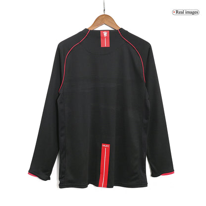 Camiseta de fútbol retro de manga larga de visitante del Manchester United 2007/08
