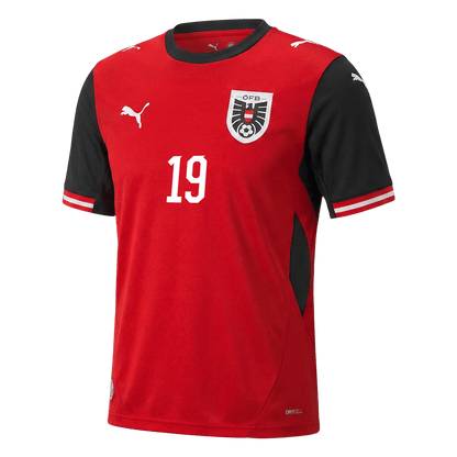 Camiseta de local de Austria para hombre, Baumgartner, número 19, Copa del Mundo 2026
