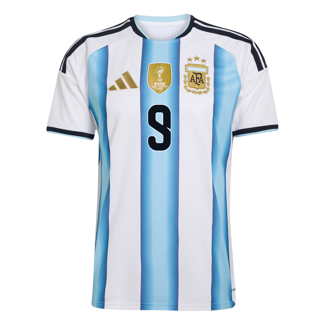 Camiseta de local para hombre Argentina J.ÁLVAREZ #9 Copa Mundial 2026 [PREMIUM]
