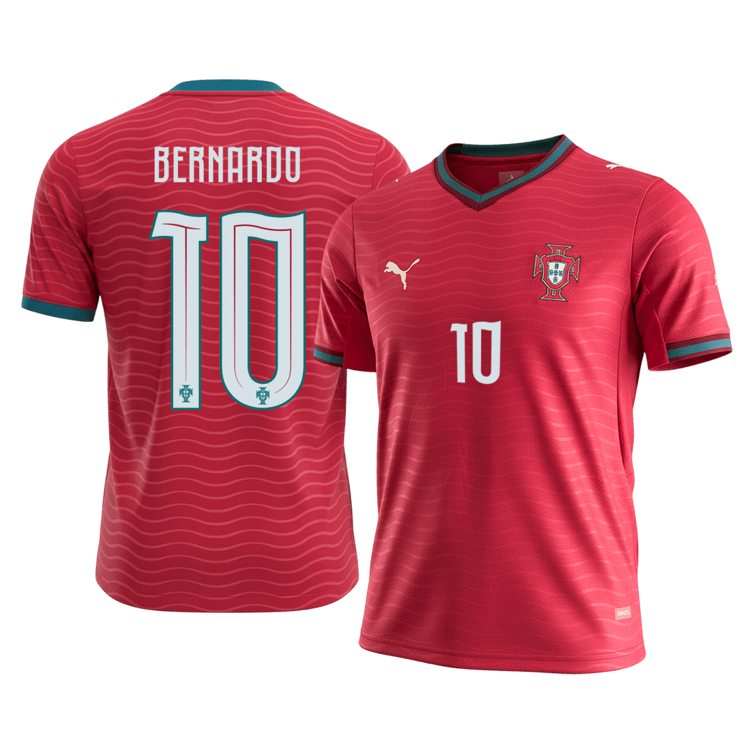 Camiseta de local de Portugal para hombre, Bernardo, número 10, Copa del Mundo 2026