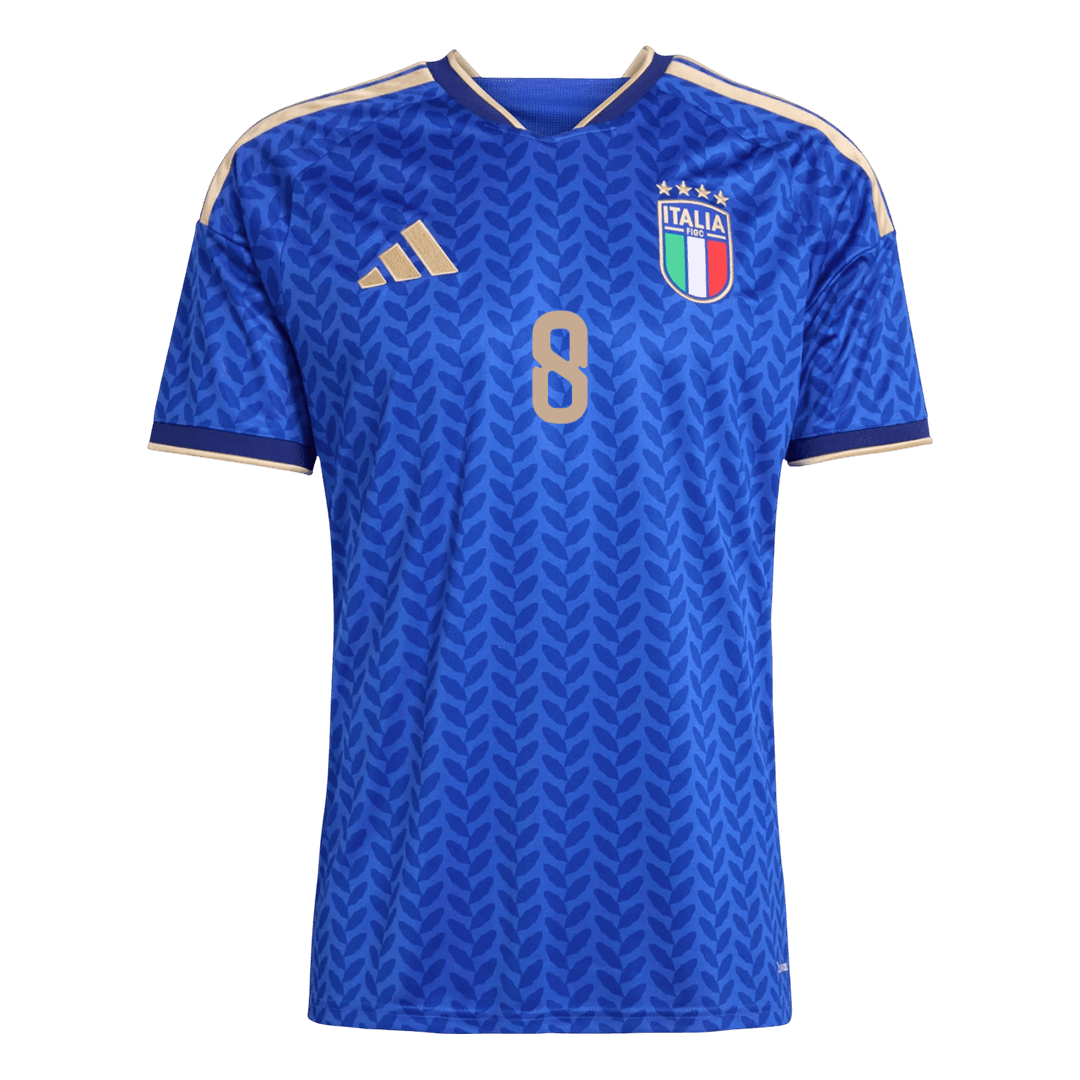 Camiseta de local de Italia para hombre, número 8, del Mundial 2026, con el nombre de Tonali.
