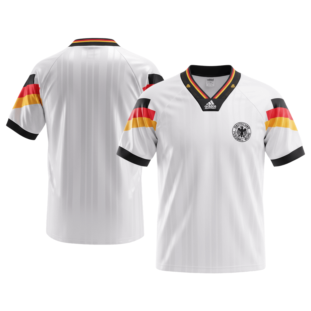 Camiseta retro de fútbol local de Alemania de 1992