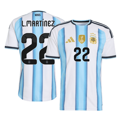 Camiseta de local de Argentina para hombre, L. MARTÍNEZ #22, Copa Mundial 2026 - Corte ajustado