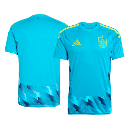 Camiseta de portero de España para el Mundial 2026, color azul.