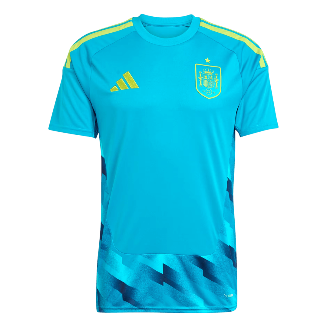 Camiseta de portero de España para el Mundial 2026, color azul.