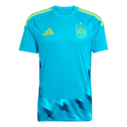 Camiseta de portero de España para el Mundial 2026, color azul.