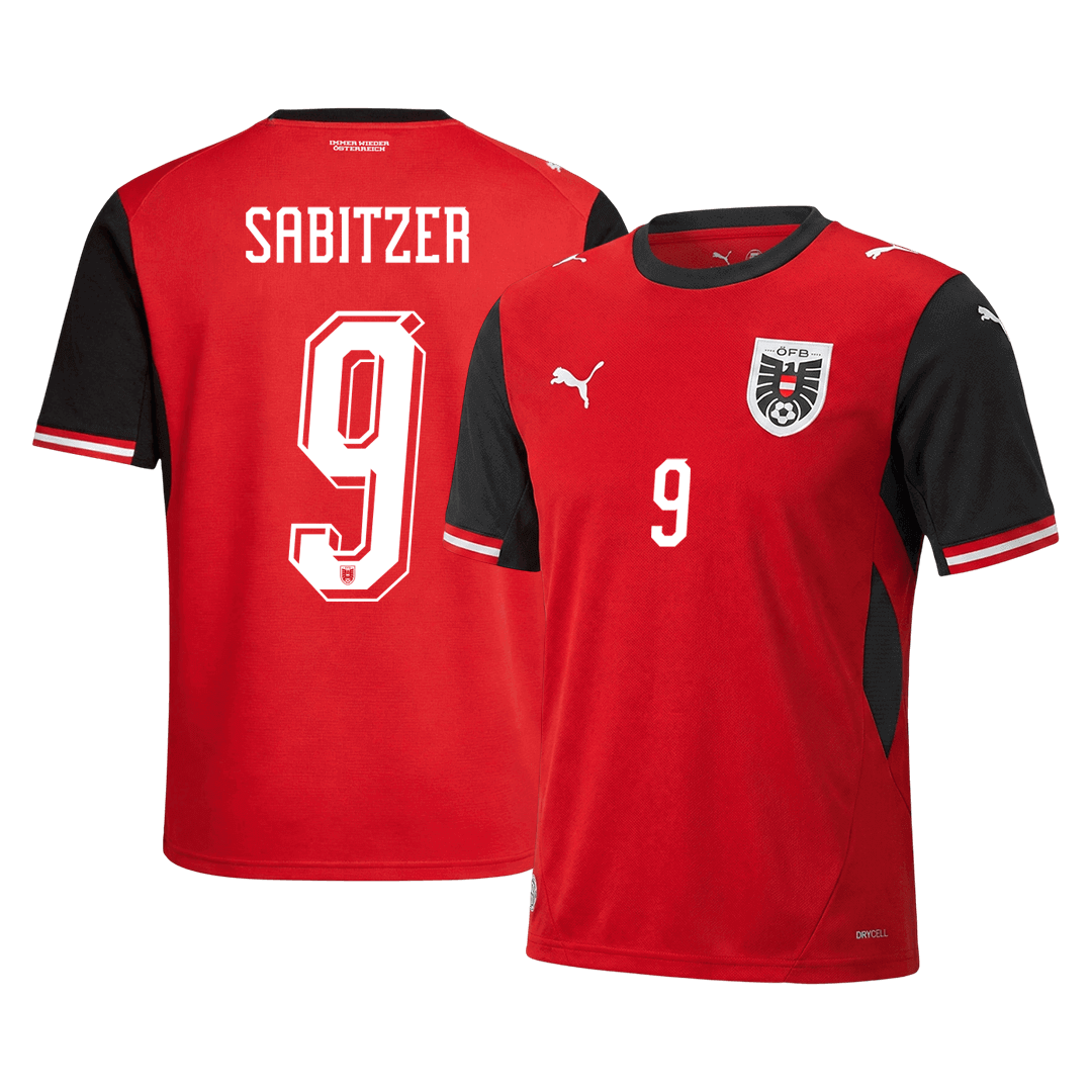 Camiseta de local de Austria SABITZER para hombre, número 9, Copa del Mundo 2026