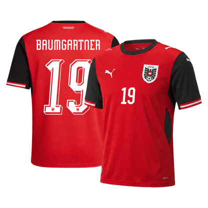 Camiseta de local de Austria para hombre, Baumgartner, número 19, Copa del Mundo 2026