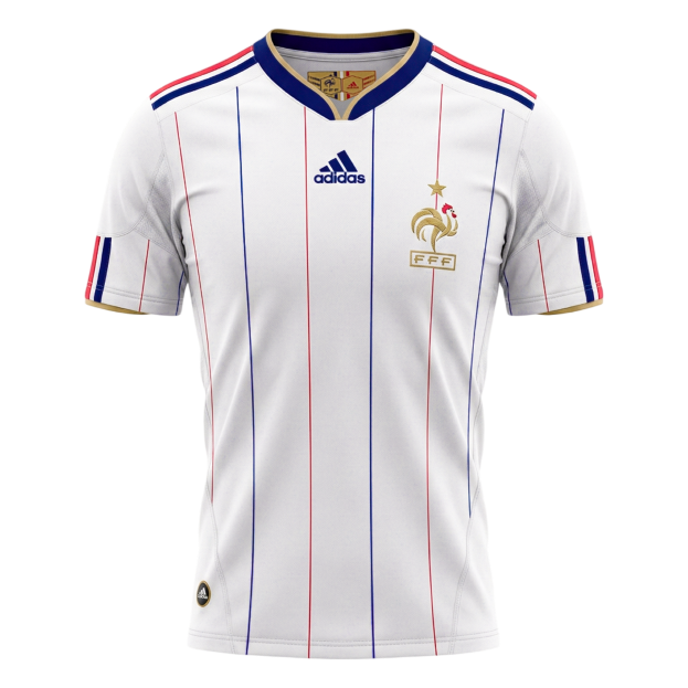 Camiseta retro de fútbol de visitante de Francia 2010