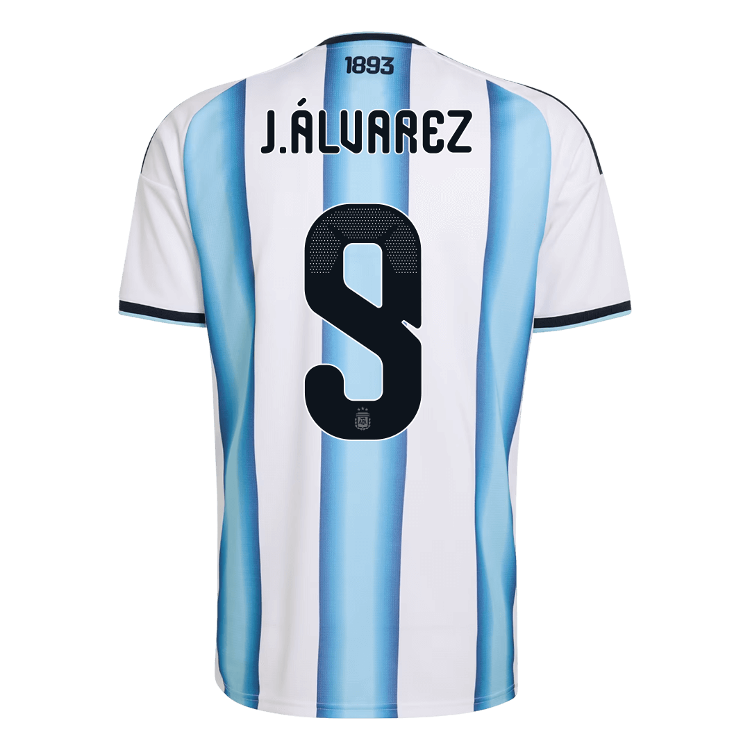 Camiseta de local para hombre Argentina J.ÁLVAREZ #9 Copa Mundial 2026 [PREMIUM]