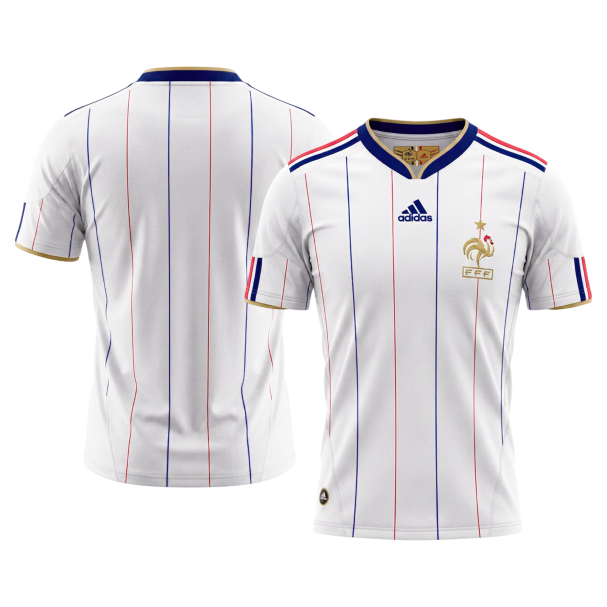 Camiseta retro de fútbol de visitante de Francia 2010
