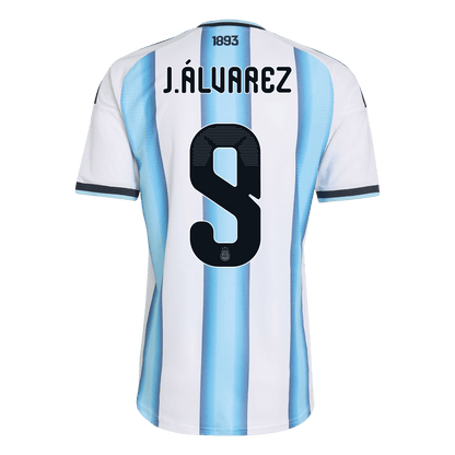 Camiseta de local de Argentina J. ÁLVAREZ #9 para hombre, Copa Mundial 2026 - Ajuste entallado
