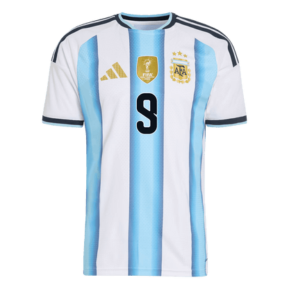 Camiseta de local de Argentina J. ÁLVAREZ #9 para hombre, Copa Mundial 2026 - Ajuste entallado