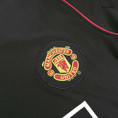 Camiseta de fútbol retro de manga larga de visitante del Manchester United 2007/08