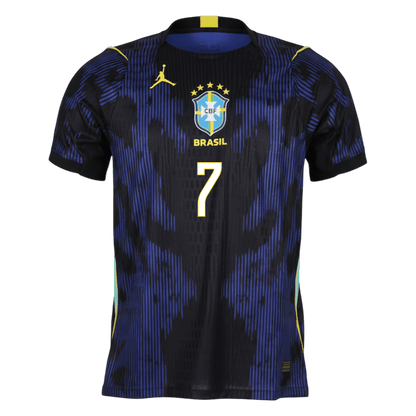 Camiseta de visitante de Brasil VINI JR. #7 para el Mundial 2026 - Corte ajustado