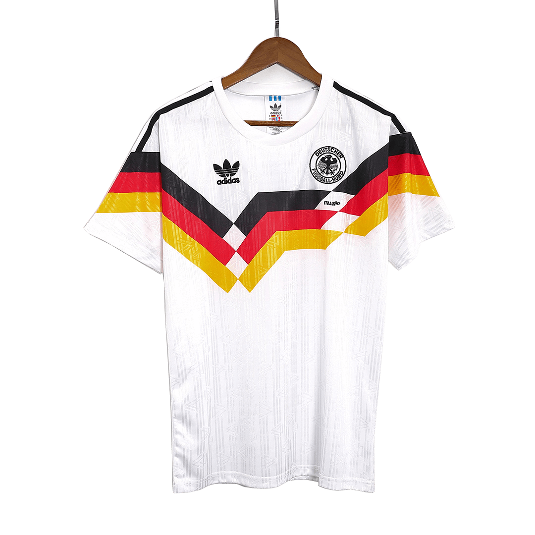 Camiseta retro de fútbol local de Alemania de 1990