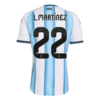 Camiseta de local de Argentina para hombre, L. MARTÍNEZ #22, Copa Mundial 2026 - Corte ajustado