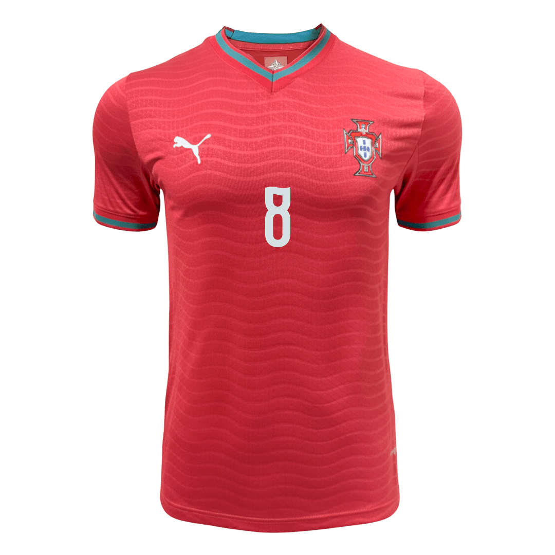 Camiseta de local de Portugal para hombre, B. Fernandes #8, Copa Mundial 2026 - Corte ajustado