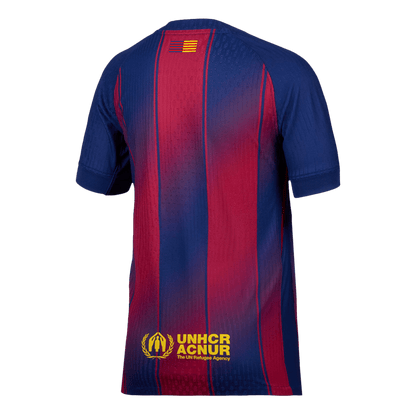 Camiseta de fútbol local auténtica del Barcelona 2025/26, roja y azul