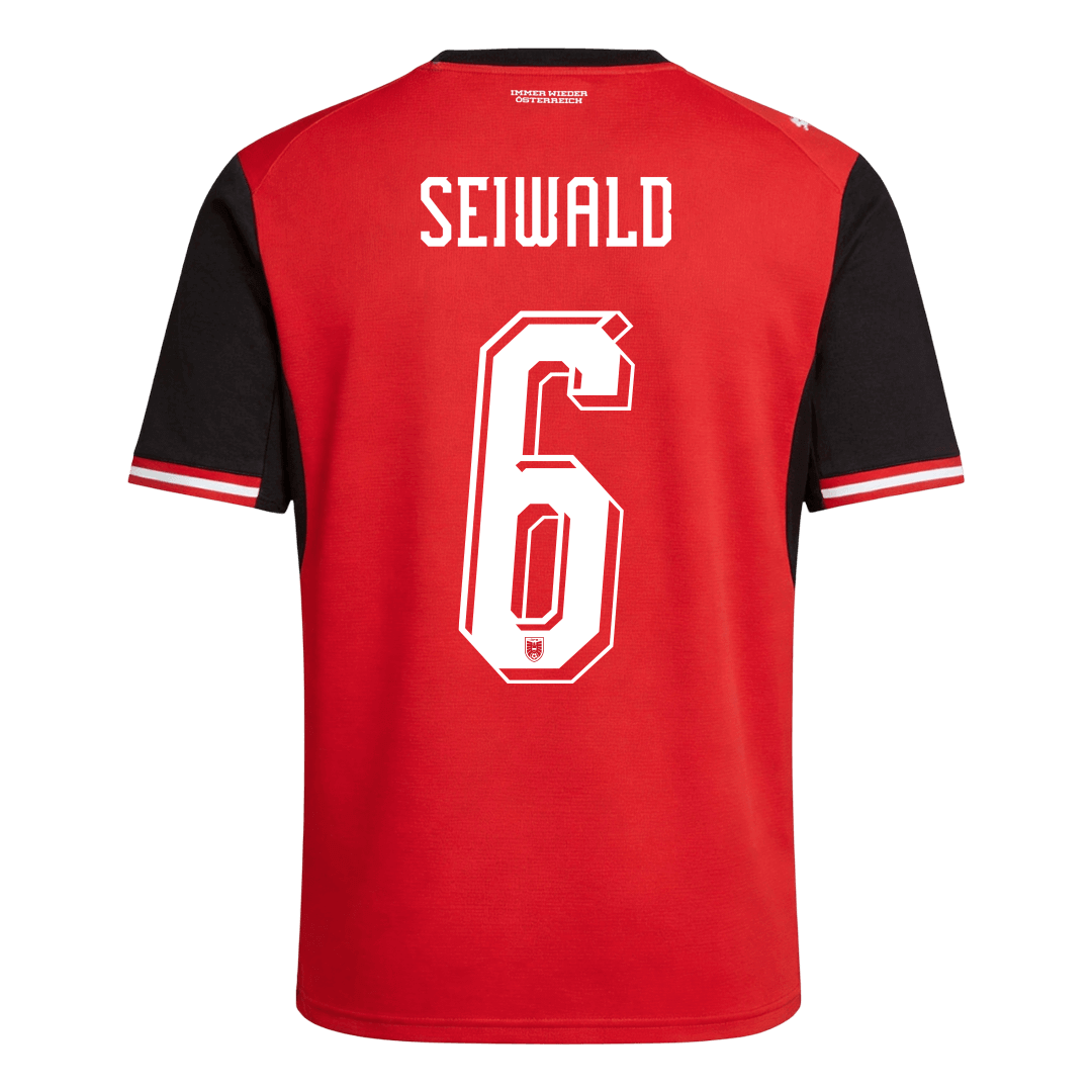 Camiseta de local de Austria SEIWALD para hombre, número 6, Copa del Mundo 2026